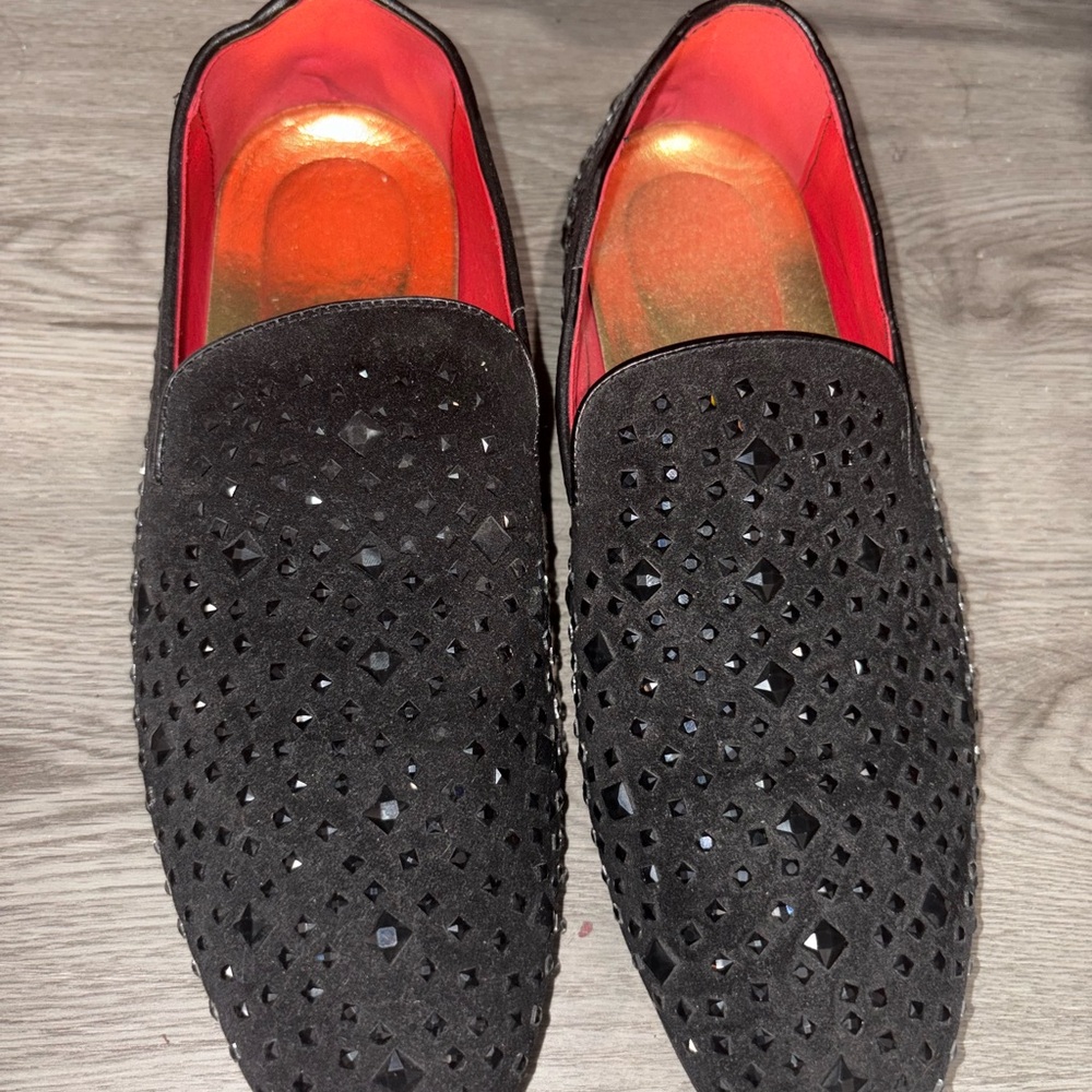 Black Studded Men's Loafers